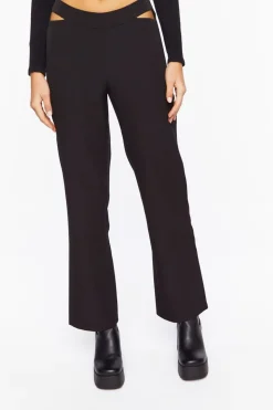 Mid-Rise Cutout Pants