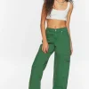 Mid-Rise Denim Cargo Pants