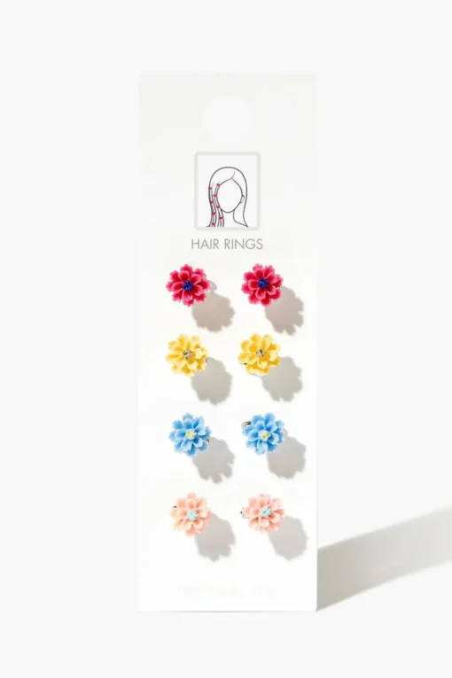 Mini Flower Hair Ring Set