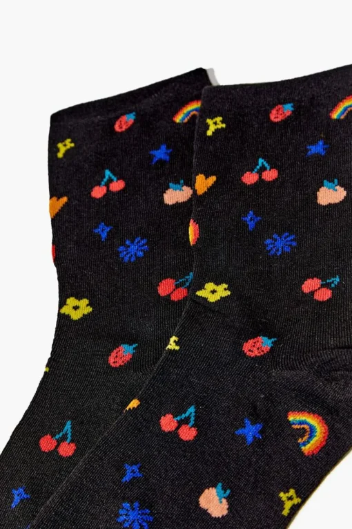 Mixed Print Crew Socks