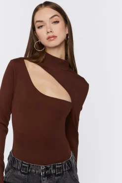 Mock Neck Cutout Bodysuit