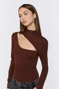 Mock Neck Cutout Bodysuit