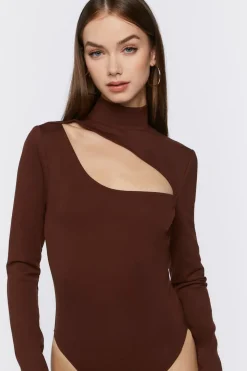 Mock Neck Cutout Bodysuit