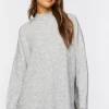 Mock Neck Drop-Sleeve Sweater