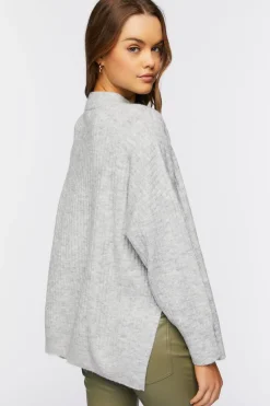 Mock Neck Drop-Sleeve Sweater