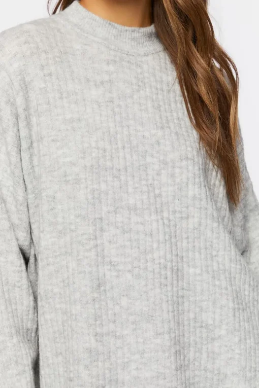 Mock Neck Drop-Sleeve Sweater