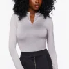 Mock Neck Half-Zip Bodysuit