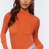 Mock Neck Long-Sleeve Top
