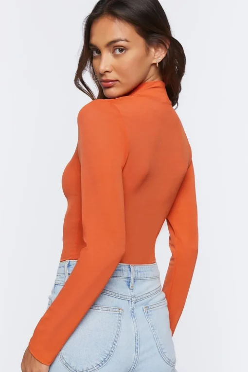 Mock Neck Long-Sleeve Top