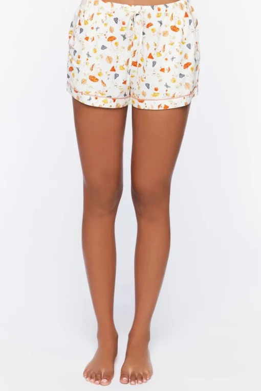 Mushroom & Butterfly Pajama Shirt & Shorts Set