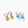 Mushroom & Heart Drop Earring Set