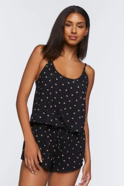 Mushroom Print Cami & Shorts Pajama Set