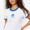 Nasa Graphic Ringer Cropped Tee