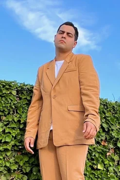 Notched Button-Front Blazer