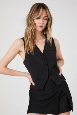 Notched Button-Up Vest
