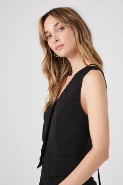 Notched Button-Up Vest