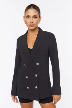Notched Double-Breasted Blazer