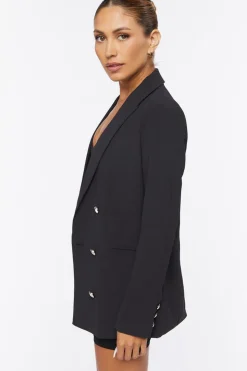 Notched Double-Breasted Blazer