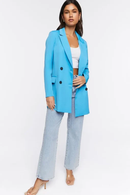 Notched Double-Breasted Blazer