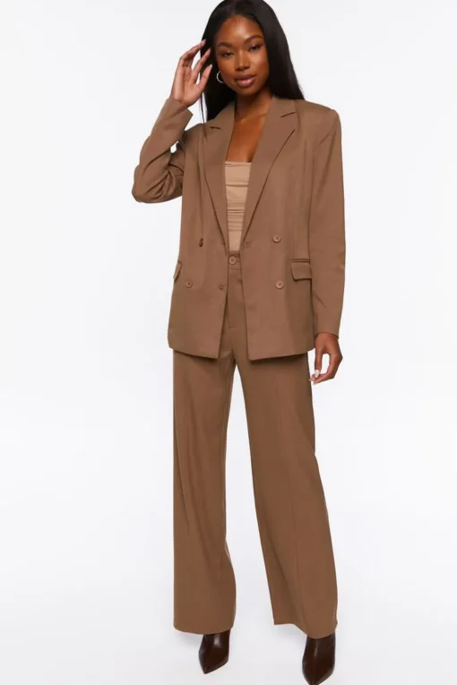 Notched Double-Breasted Blazer