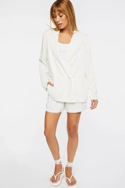Notched Double-Breasted Blazer