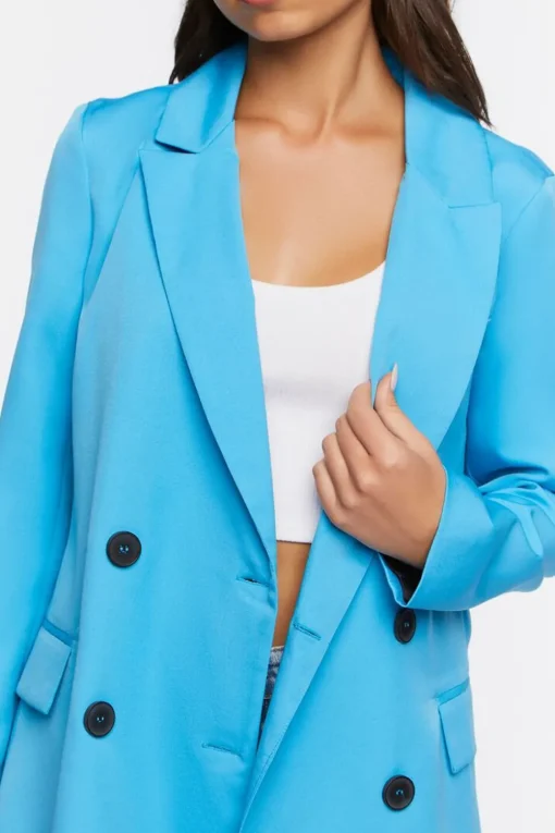Notched Double-Breasted Blazer