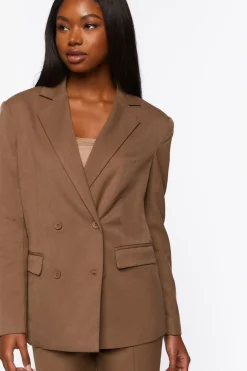Notched Double-Breasted Blazer