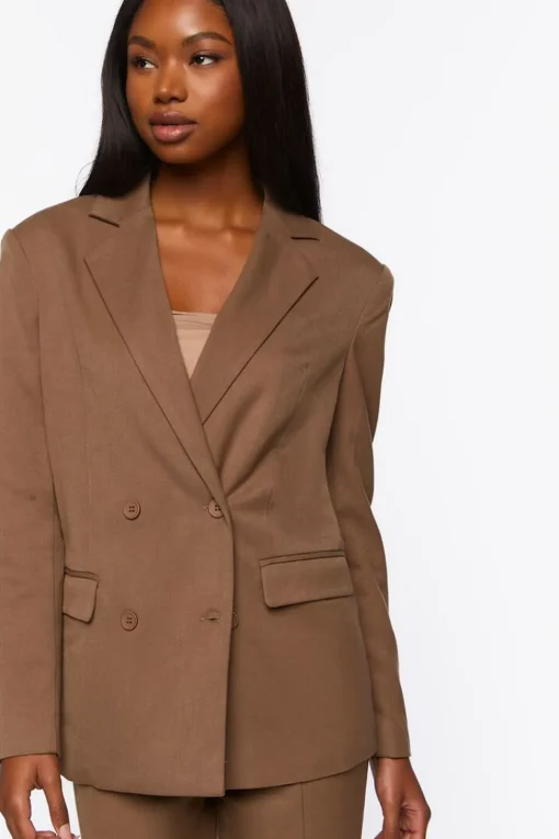 Notched Double-Breasted Blazer