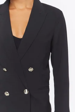 Notched Double-Breasted Blazer