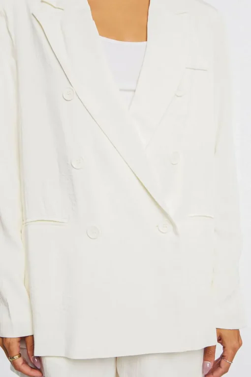 Notched Double-Breasted Blazer