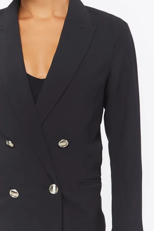 Notched Double-Breasted Blazer