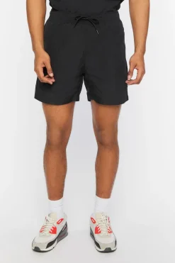 Nylon Drawstring Flap-Pocket Shorts
