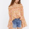 Off-The-Shoulder Floral Print Top