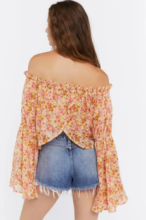 Off-The-Shoulder Floral Print Top