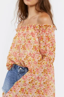 Off-The-Shoulder Floral Print Top