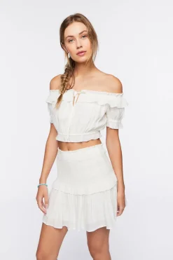 Off-The-Shoulder Top & Mini Skirt Set