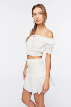 Off-The-Shoulder Top & Mini Skirt Set