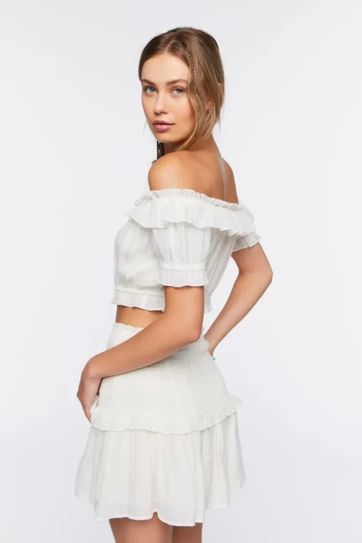 Off-The-Shoulder Top & Mini Skirt Set