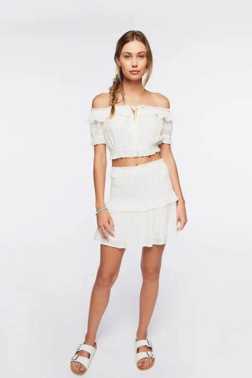 Off-The-Shoulder Top & Mini Skirt Set