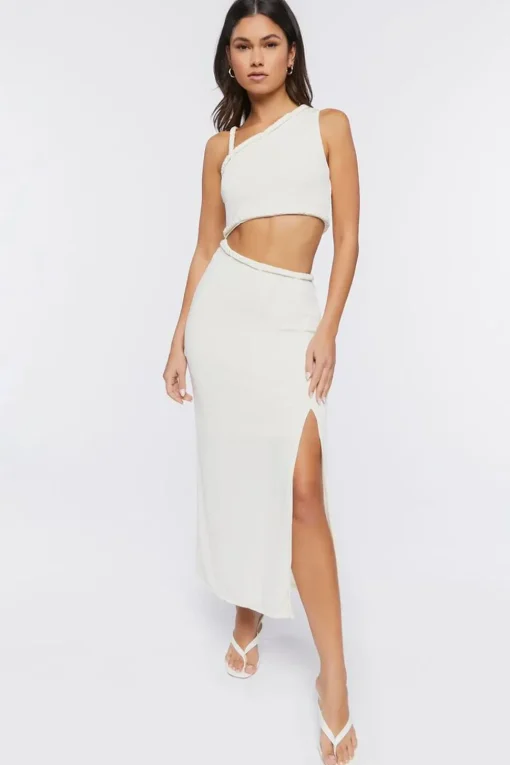 One-Shoulder Cutout Midi Dress