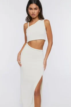 One-Shoulder Cutout Midi Dress