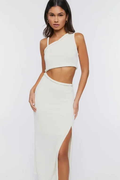 One-Shoulder Cutout Midi Dress