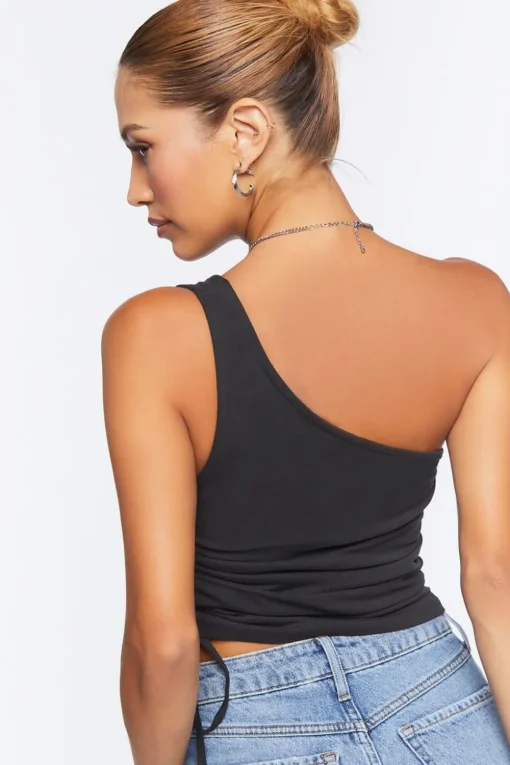 One-Shoulder Reno Racing Graphic Top