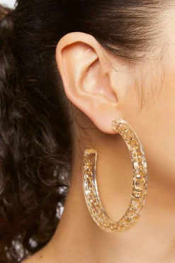 Open-Hoop Chain Earrings