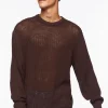 Open-Knit Crew Sweater