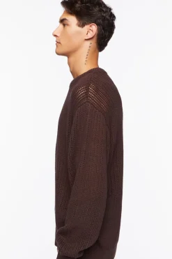 Open-Knit Crew Sweater