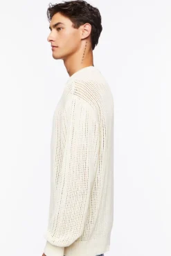 Open-Knit Crew Sweater