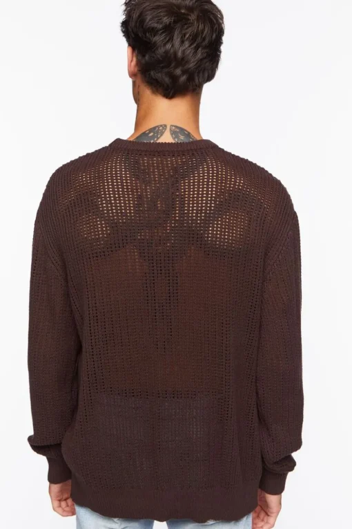 Open-Knit Crew Sweater