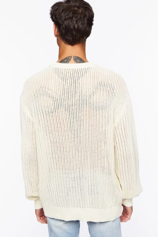 Open-Knit Crew Sweater
