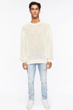 Open-Knit Crew Sweater
